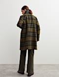 Pure British Wool Checked Car Coat