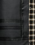 Waterproof Checked Hooded Short Raincoat