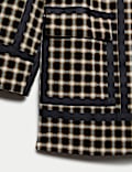 Waterproof Checked Hooded Short Raincoat