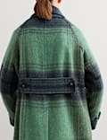 Wool Rich Checked Short Cocoon Coat