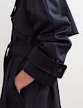 Wool Blend Longline Trench Coat