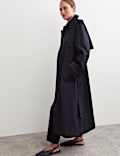 Wool Blend Longline Trench Coat