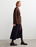 Wool Rich With Cashmere Collarless Coat