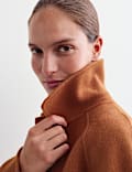 Veste courte double face en laine &agrave; encolure