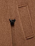 Duffle-coat en laine &agrave; col chemin&eacute;e avec cachemire