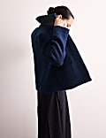 Pure Wool Collared Bomber Jacket