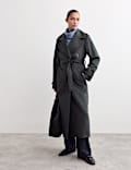 Pure Wool Belted Longline Wrap Coat