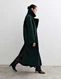 Pure Wool Relaxed Longline Cocoon Coat