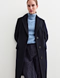 Pure Wool Single Breasted Boyfriend Coat