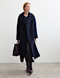 Manteau cocon coupe crois&eacute;e 100 % laine