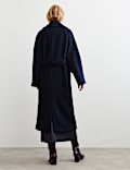 Manteau cocon coupe crois&eacute;e 100 % laine