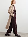 Wool With Silk Longline Boyfriend Coat
