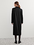 Pure Wool Tailored Double Breasted Longline Coat
