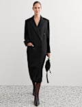 Pure Wool Tailored Double Breasted Longline Coat