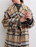 Wool Rich Checked Double Breasted Coat