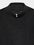 Pure Wool Funnel Neck Longline Wrap Coat