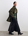 Pure Wool Relaxed Double Breasted Short Cocoon Coat