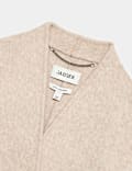 Wool With Cashmere Collarless Longline Coat