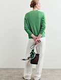 Merino Wool With Silk Crew Neck Cardigan