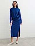 Pure Merino Wool Funnel Neck Batwing Sleeve Jumper