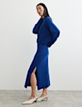 Pure Merino Wool Funnel Neck Batwing Sleeve Jumper