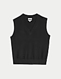 Pure Merino Wool V-Neck Knitted Vest