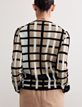 Pure Merino Wool Jacquard Checked Cardigan