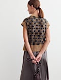 Wool Rich Knitted Vest with Alpaca