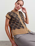 Wool Rich Knitted Vest with Alpaca