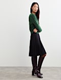 Mohair Cable Knit V Neck Keyhole Jumper