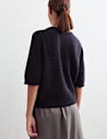 Pull en laine m&eacute;lang&eacute;e c&ocirc;tel&eacute;e &agrave; d&eacute;tail boutons