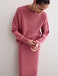 Pure Merino Wool Ribbed Funnel Neck Jumper