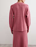 Pure Merino Wool Ribbed Funnel Neck Jumper