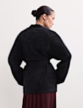 Cardigan croisé en cachemire peigné avec ceinture