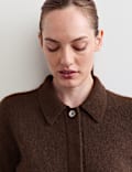 Collared Cardigan with Wool and Mohair