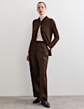 Collared Cardigan with Wool and Mohair