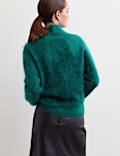 Pure Brushed Cashmere Funnel Neck Jumper