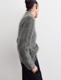 Pure Brushed Cashmere Funnel Neck Jumper