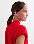 Mohair and Wool V-Neck Knitted Top
