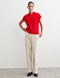 Mohair and Wool V-Neck Knitted Top