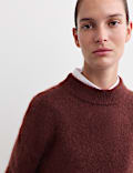 Pull en laine mohair mélangé à col cheminée