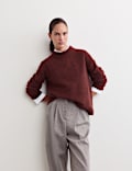 Pull en laine mohair mélangé à col cheminée