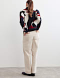 Mohair and Wool Blend Jacquard Polo Jumper