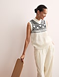 Pure Lambswool Fair Isle V-Neck Knitted Vest