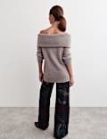 Mohair Blend Off The Shoulder Jumper