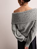 Trui met blote schouder van mohairmix