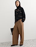 Pure Merino Wool Geometric Funnel Neck Jumper