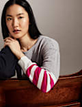 Pure Merino Wool Colour Block Jumper