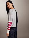 Pure Merino Wool Colour Block Jumper