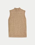 Mohair Blend Funnel Neck Vest Top